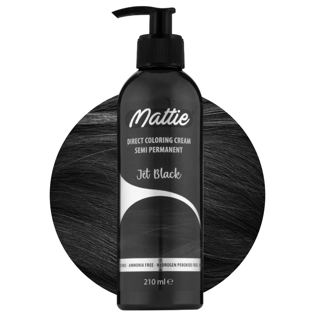 Mattie Jet Black - Vegan Semi-Permanent Direct Dye Hair Color Cream 210 ml
