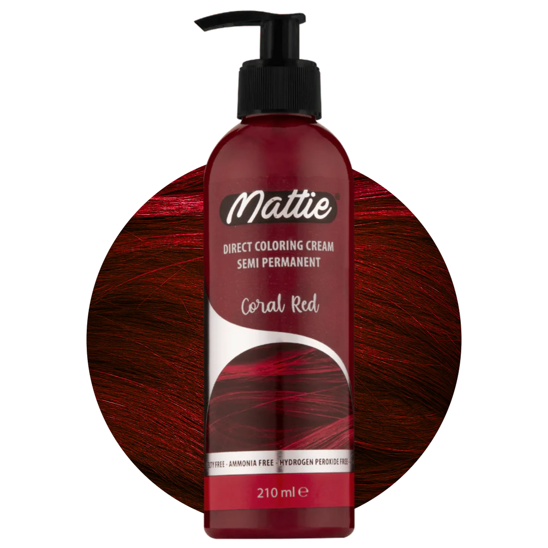 Mattie Coral Red - Wegańska Półpermanentna Kremowa Farba Do Włosów Do Koloryzacji Bezpośredniej 210 ml