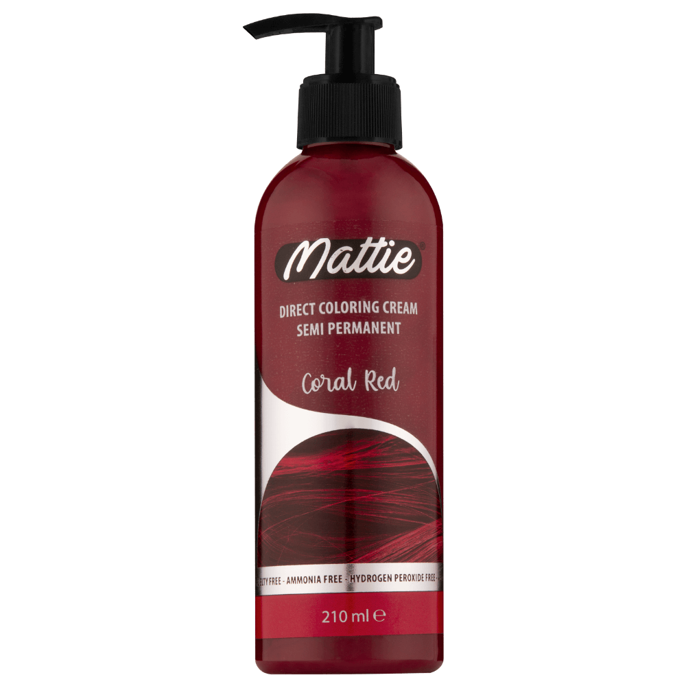 Mattie Coral Red - Wegańska Półpermanentna Kremowa Farba Do Włosów Do Koloryzacji Bezpośredniej 210 ml
