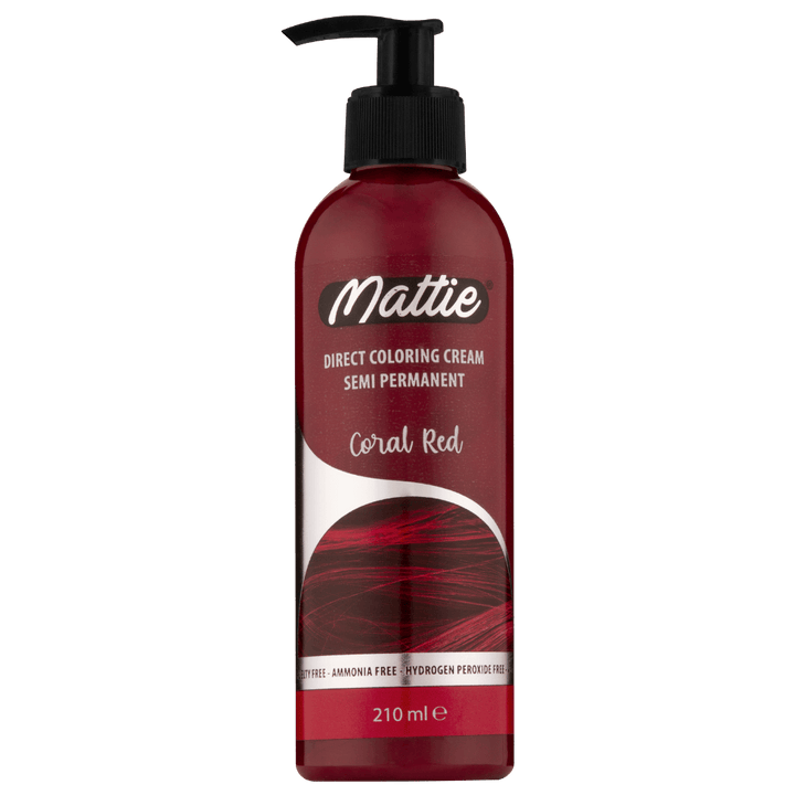 Mattie Coral Red - Wegańska Półpermanentna Kremowa Farba Do Włosów Do Koloryzacji Bezpośredniej 210 ml