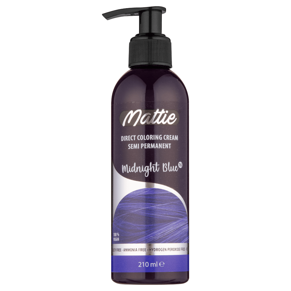 Mattie Midnight Blue - Wegańska Półpermanentna Kremowa Farba Do Włosów Do Koloryzacji Bezpośredniej 210 ml