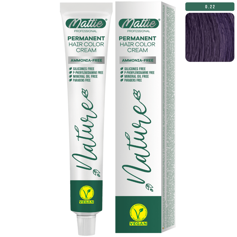 Mattie Professional Nature (0.22) Midnight Violet - Vegan Permanent Color Cream 60ml