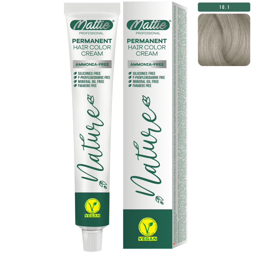 Mattie Professional Nature (10.1) Ash Platinum - Vegan Permanent Color Cream 60ml