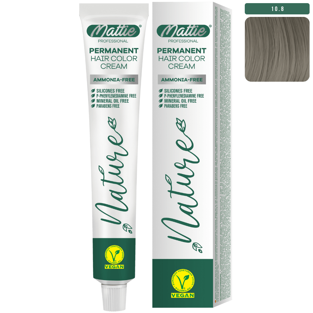 Mattie Professional Nature (10.8) Bardzo Jasny Blond Piaskowy Beż - Wegańska Permanentna Kremowa Farba Do Włosów 60ml