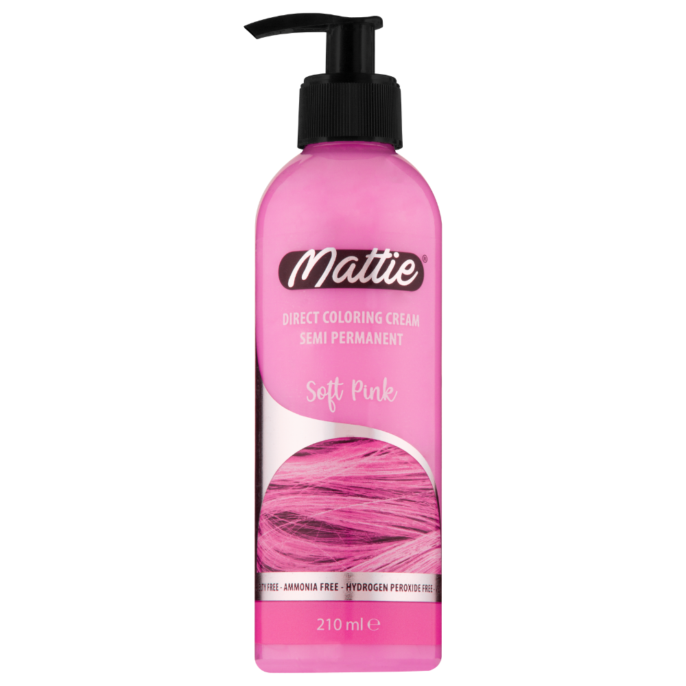 Mattie Soft Pink - Wegańska Półpermanentna Koloryzacja Bezpośrednia Kremowa Farba Do Włosów 210 ml