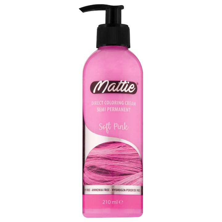 Mattie Soft Pink - Wegańska Półpermanentna Koloryzacja Bezpośrednia Kremowa Farba Do Włosów 210 ml